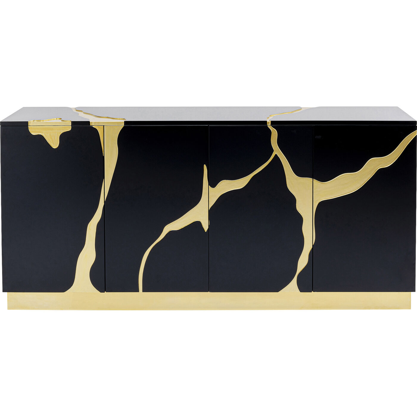 Sideboard Cracked Schwarz Gold 165x80cm