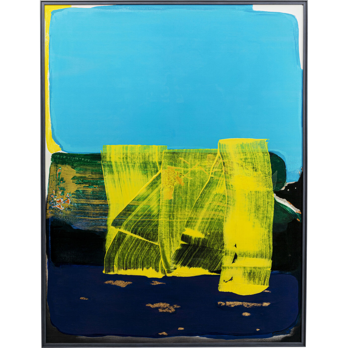 Gerahmtes Bild Abstract High Gloss Blau 120x160cm