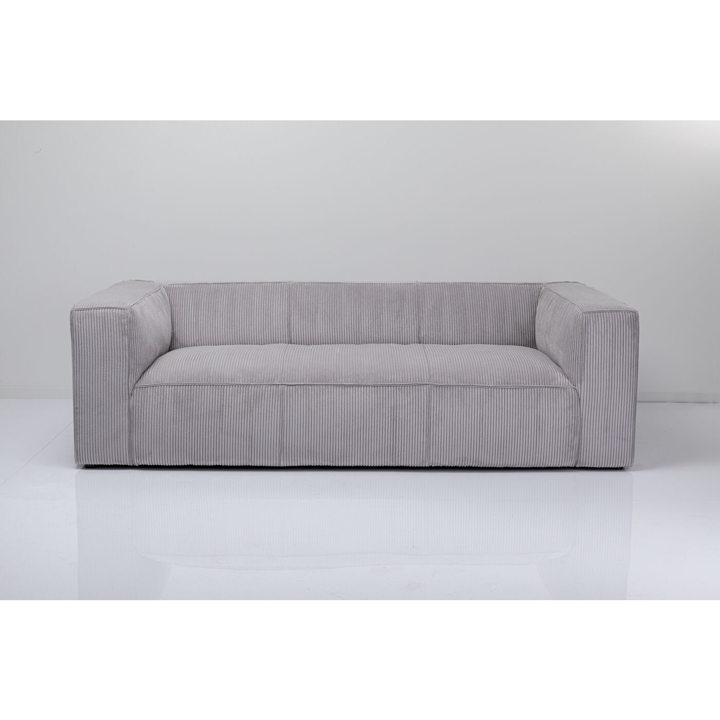 Sofa Cubetto Cord 3-Sitzer Hellgrau 220cm