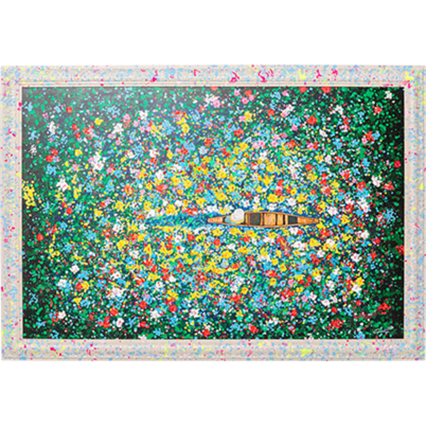Gerahmtes Bild Floating Flower Market 150x100cm