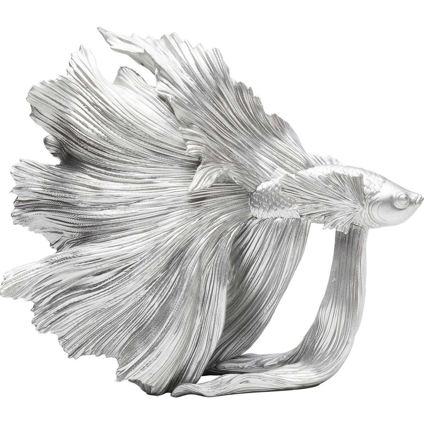 Deko Figur Betta Fish Silber Klein