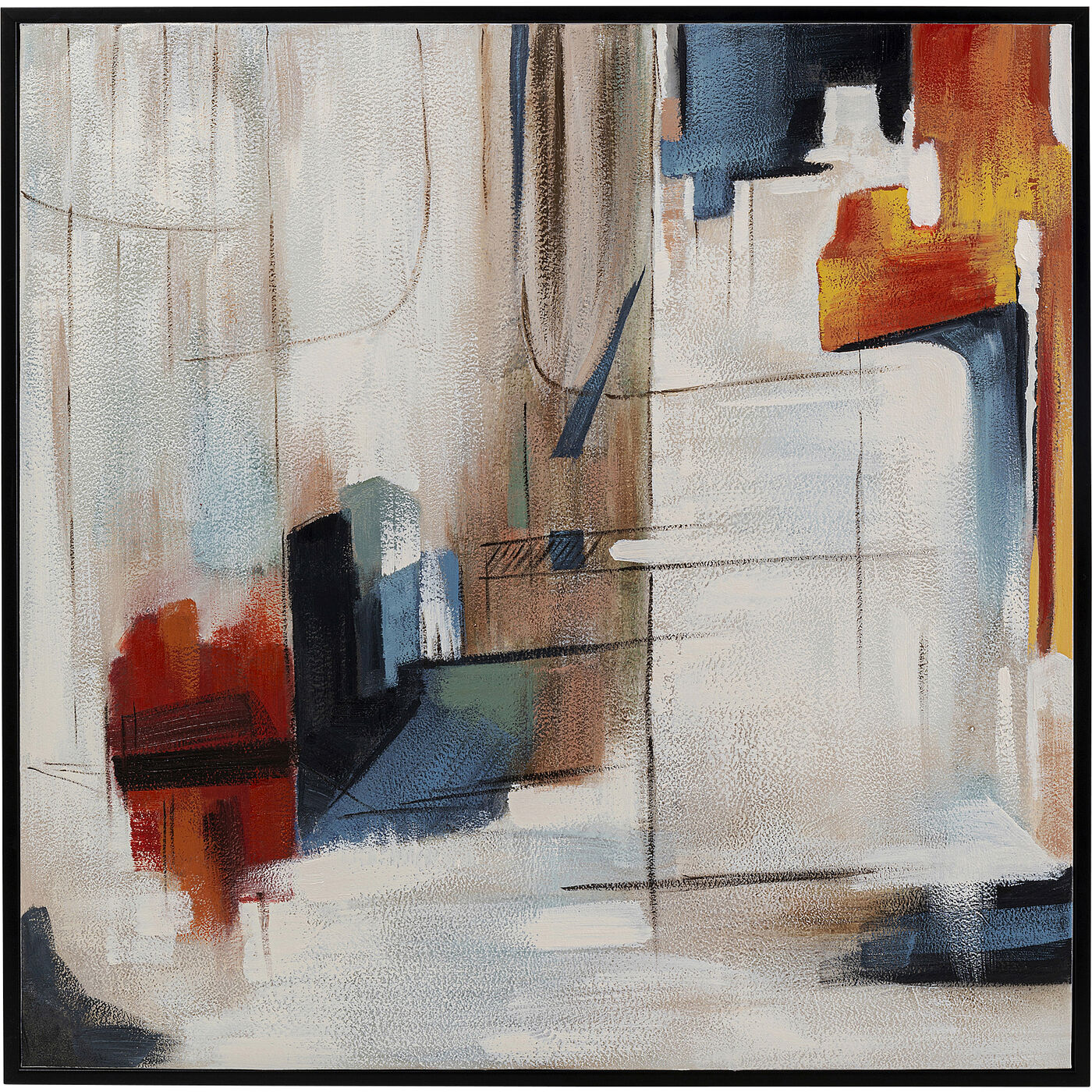 Gerahmtes Bild Visione Obliquo 100x100cm