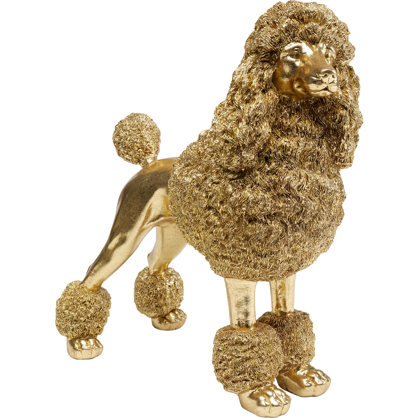 Figura decorativa Mrs Poodle oro 34cm