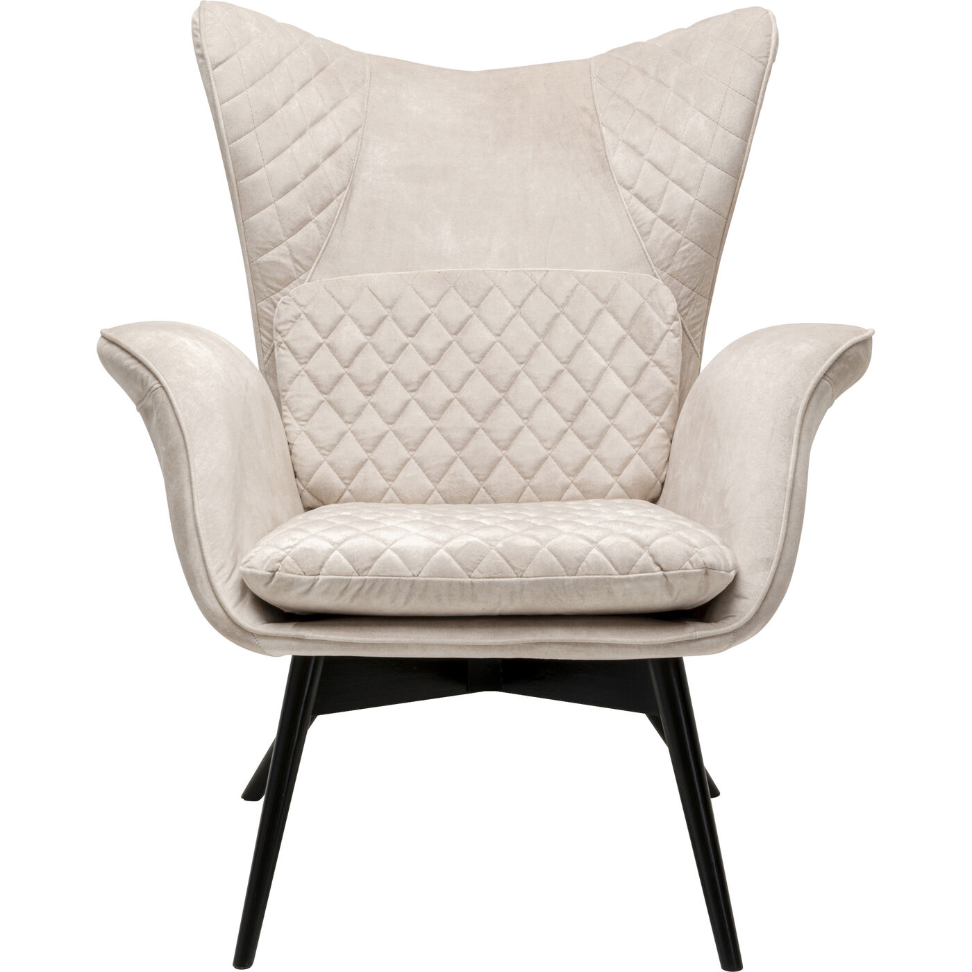 Fauteuil Tudor velours crème