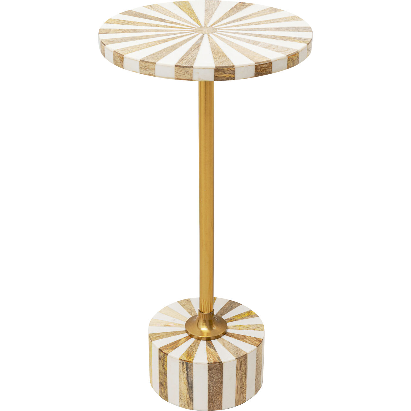 Beistelltisch Domero Cirque Gold Weiß Ø25cm