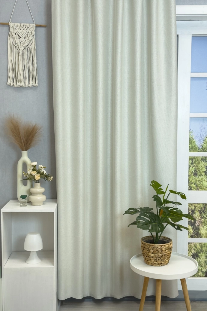 Island – Rideau dimout thermique occultant épais blanc cassé à effet moucheté