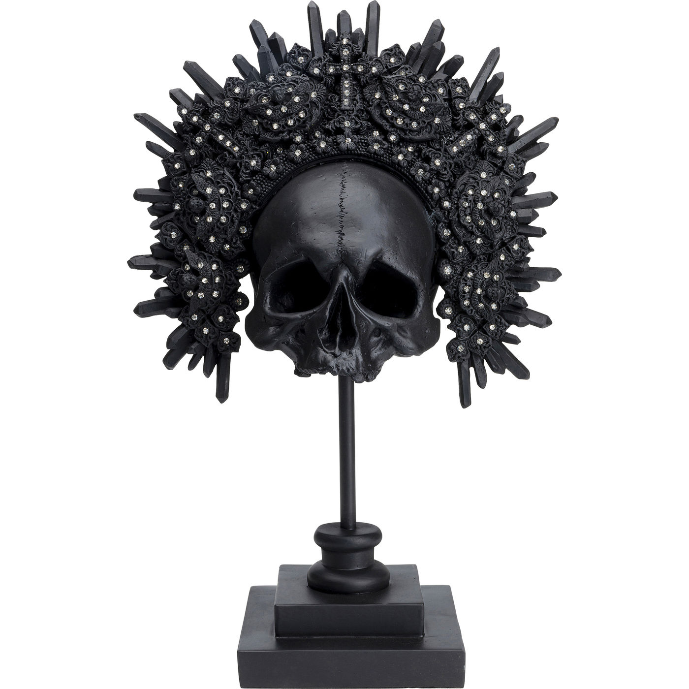 Deko Objekt King Skull Schwarz 49cm
