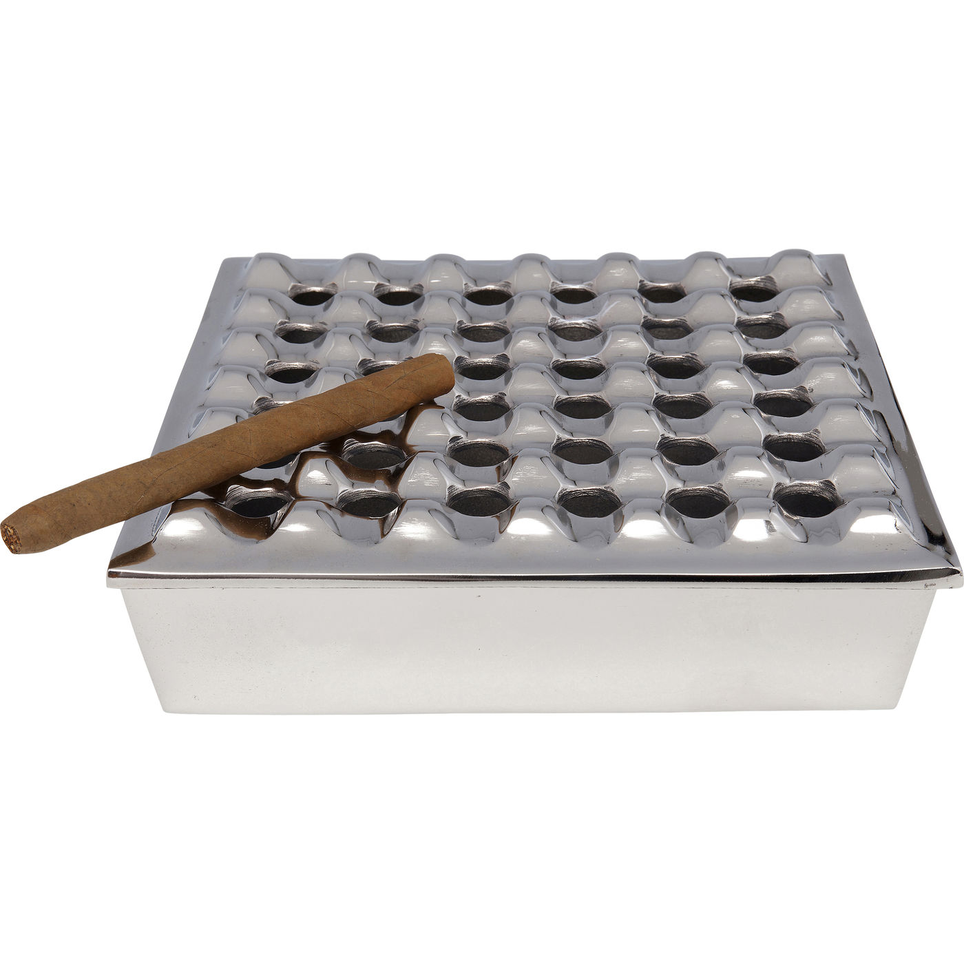Aschenbecher Soho Square Silber 25x25cm