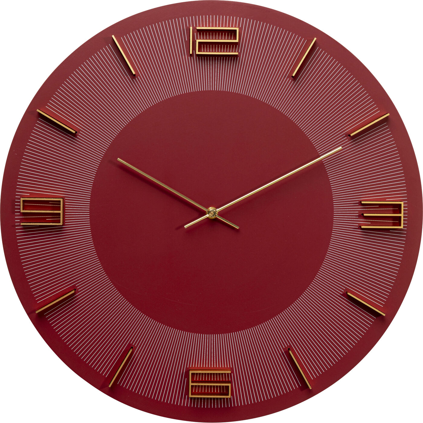 Wanduhr Leonardo Rot/Gold Ø49cm