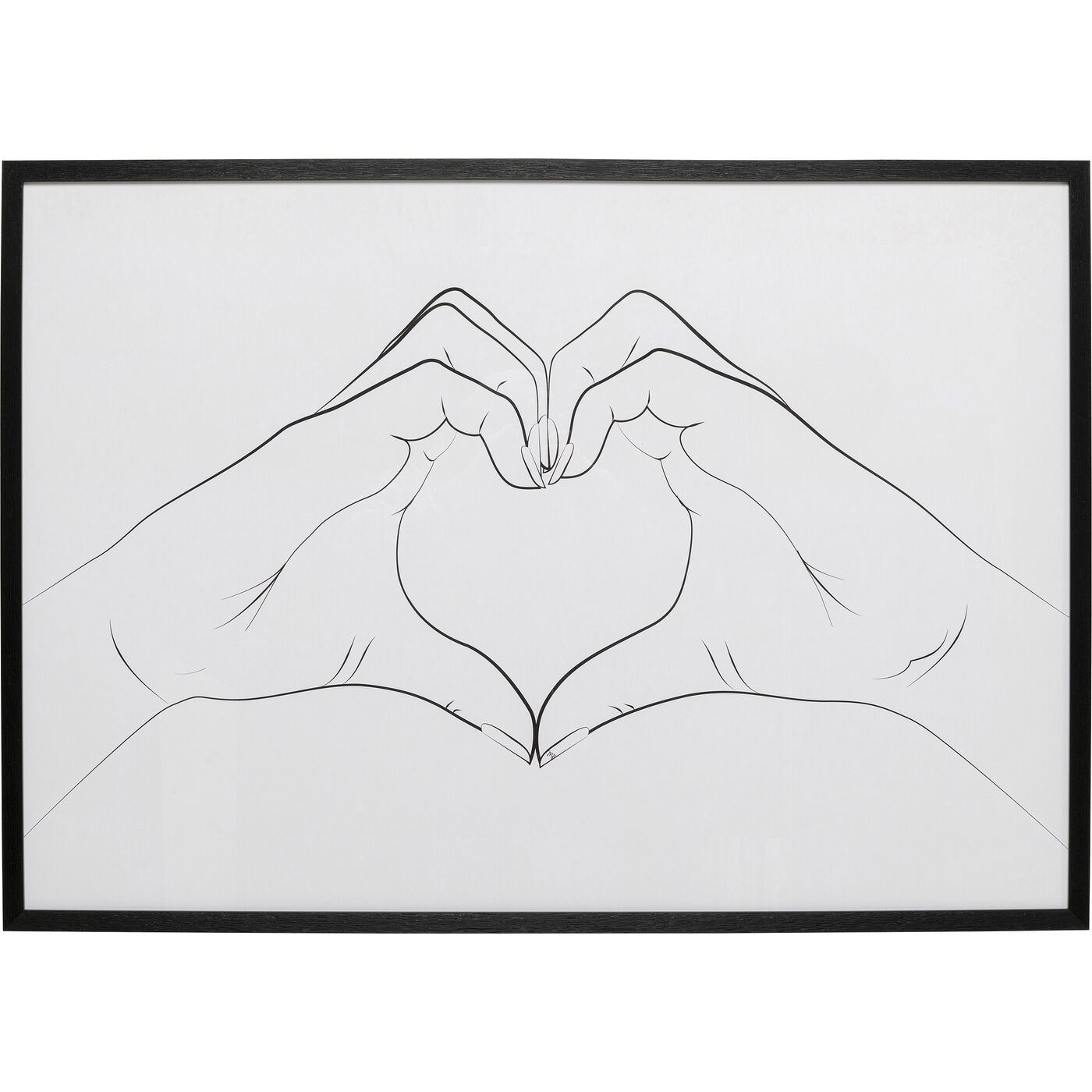 Gerahmtes Bild Heart Hands 103x73cm