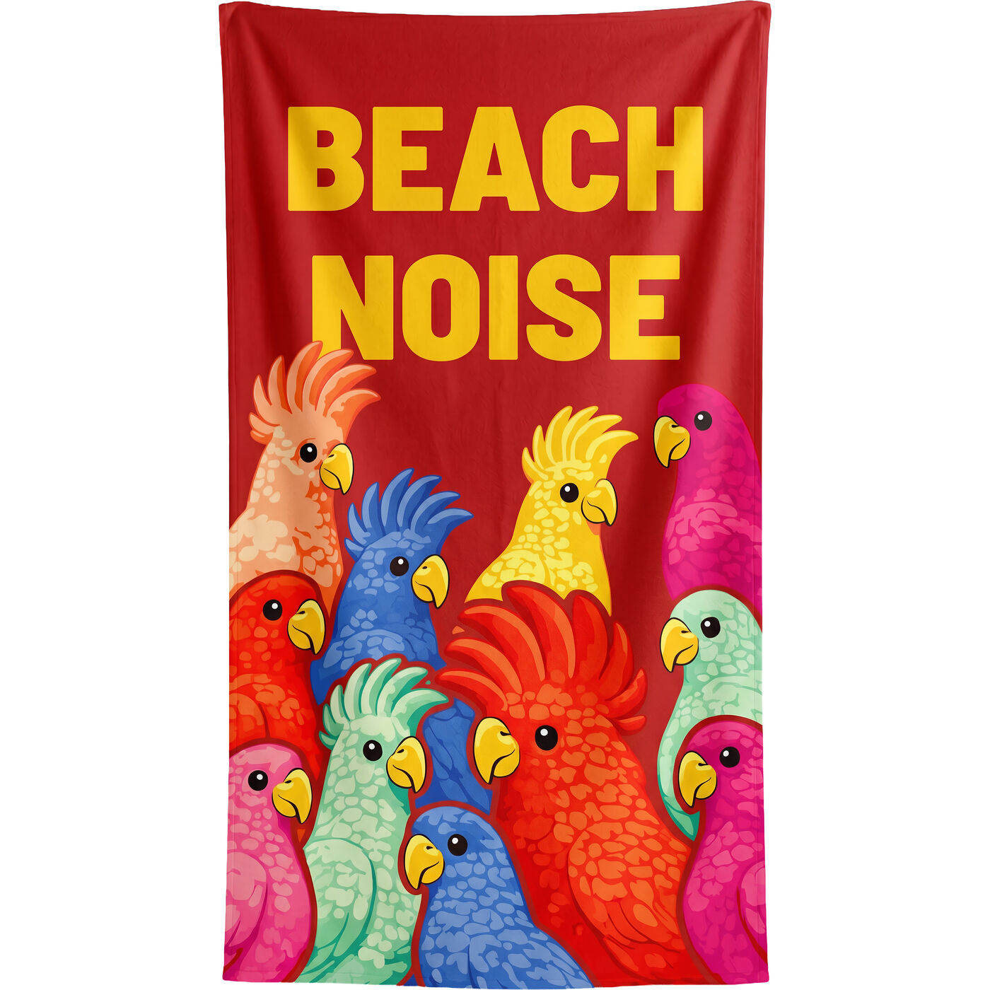 Strandtuch Exotic Birds 90x170cm rot