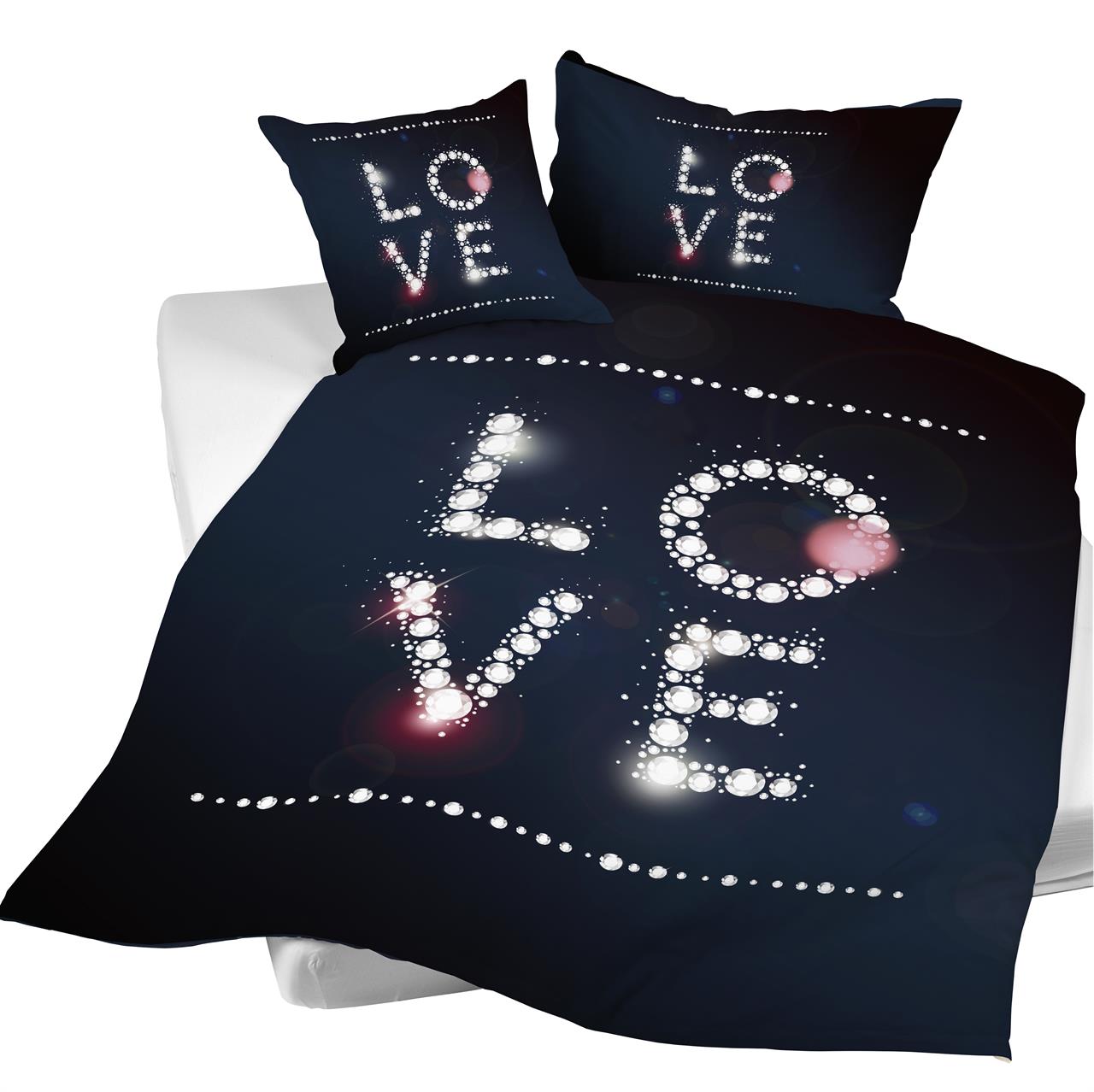 Bettwäsche "Love" 160x210 / 65x100