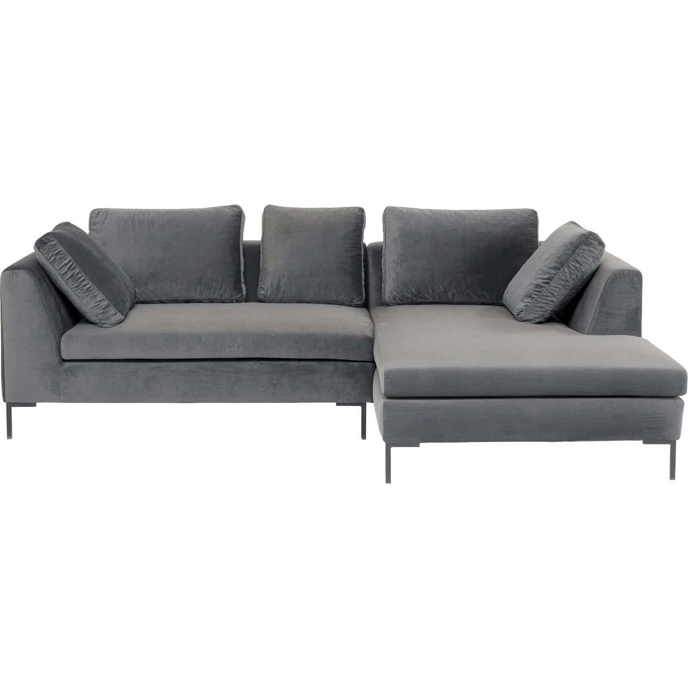 Ecksofa Gianni Velvet Grau 270x167cm Rechts