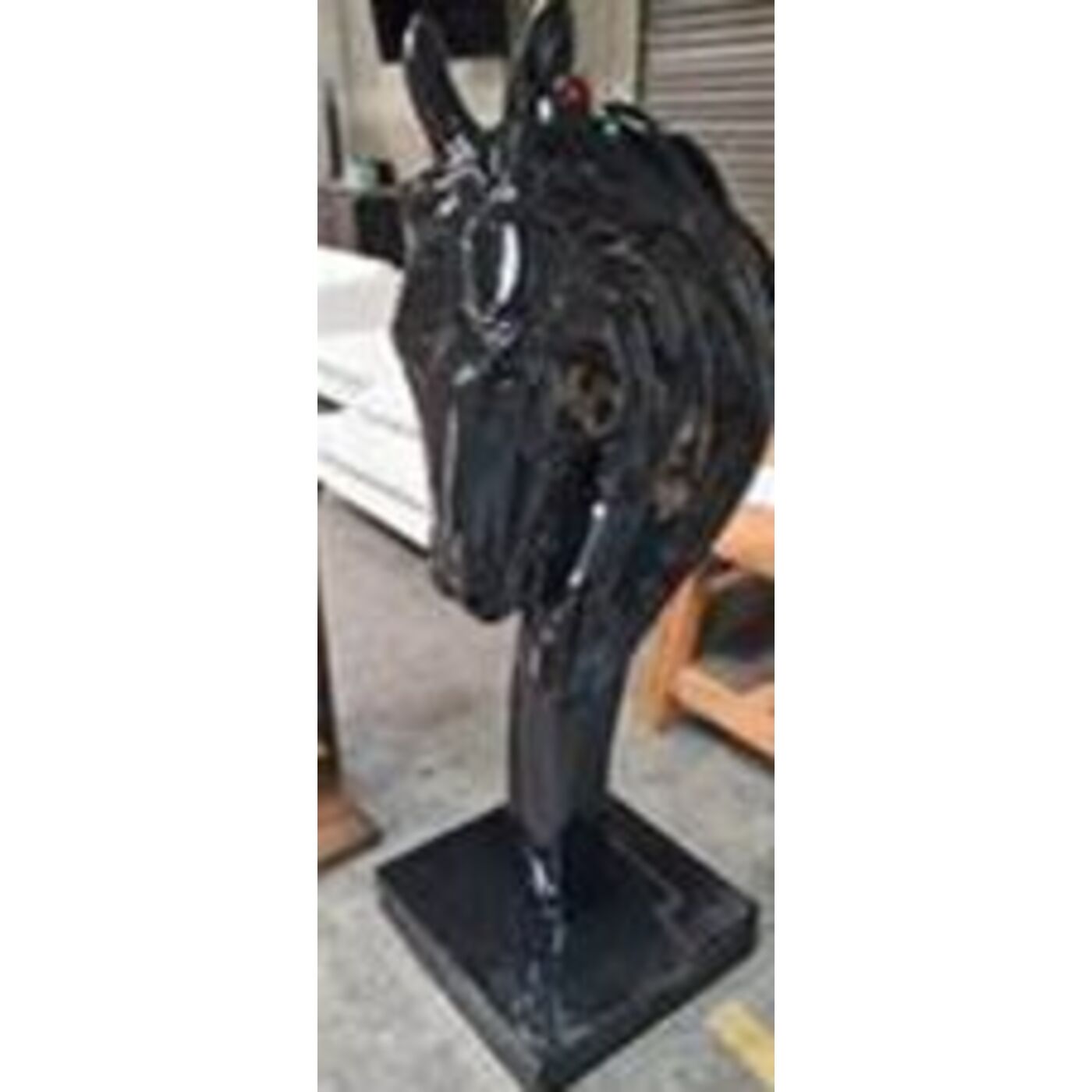 Figurina decorativa Horse Head nero 180cm