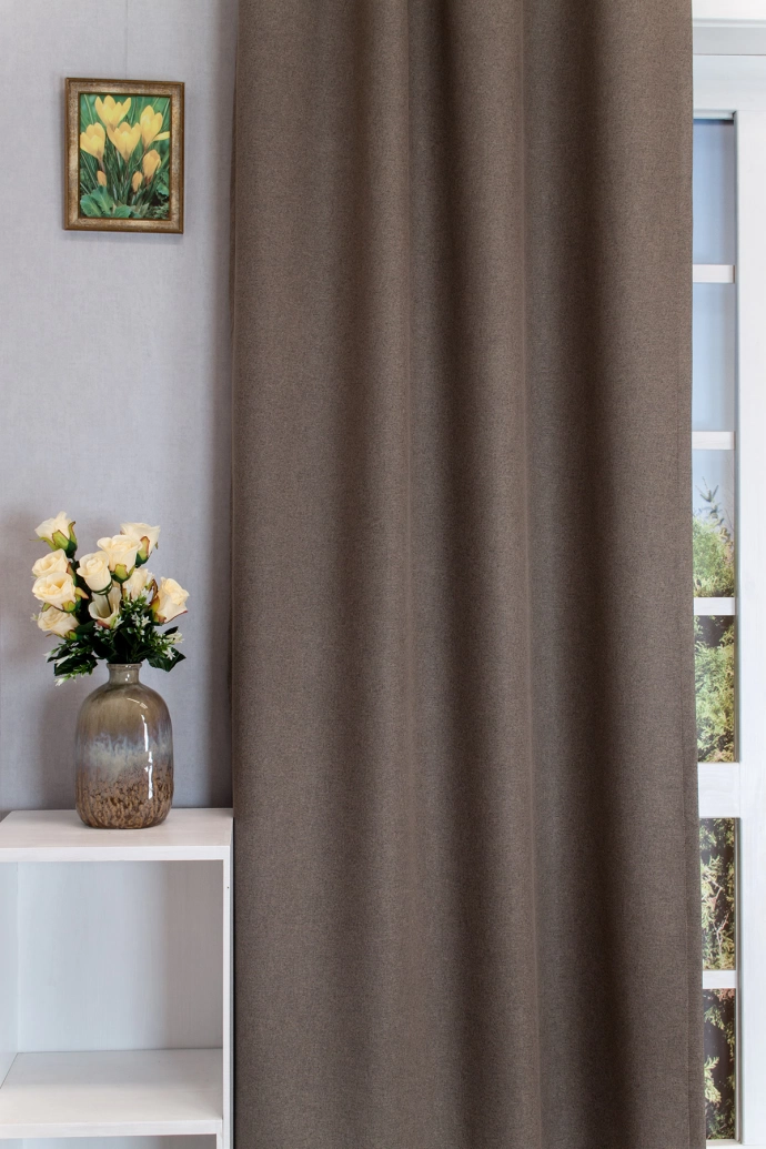 Super Blackout – Rideau occultant brun, beige grisé, 100 % occultant