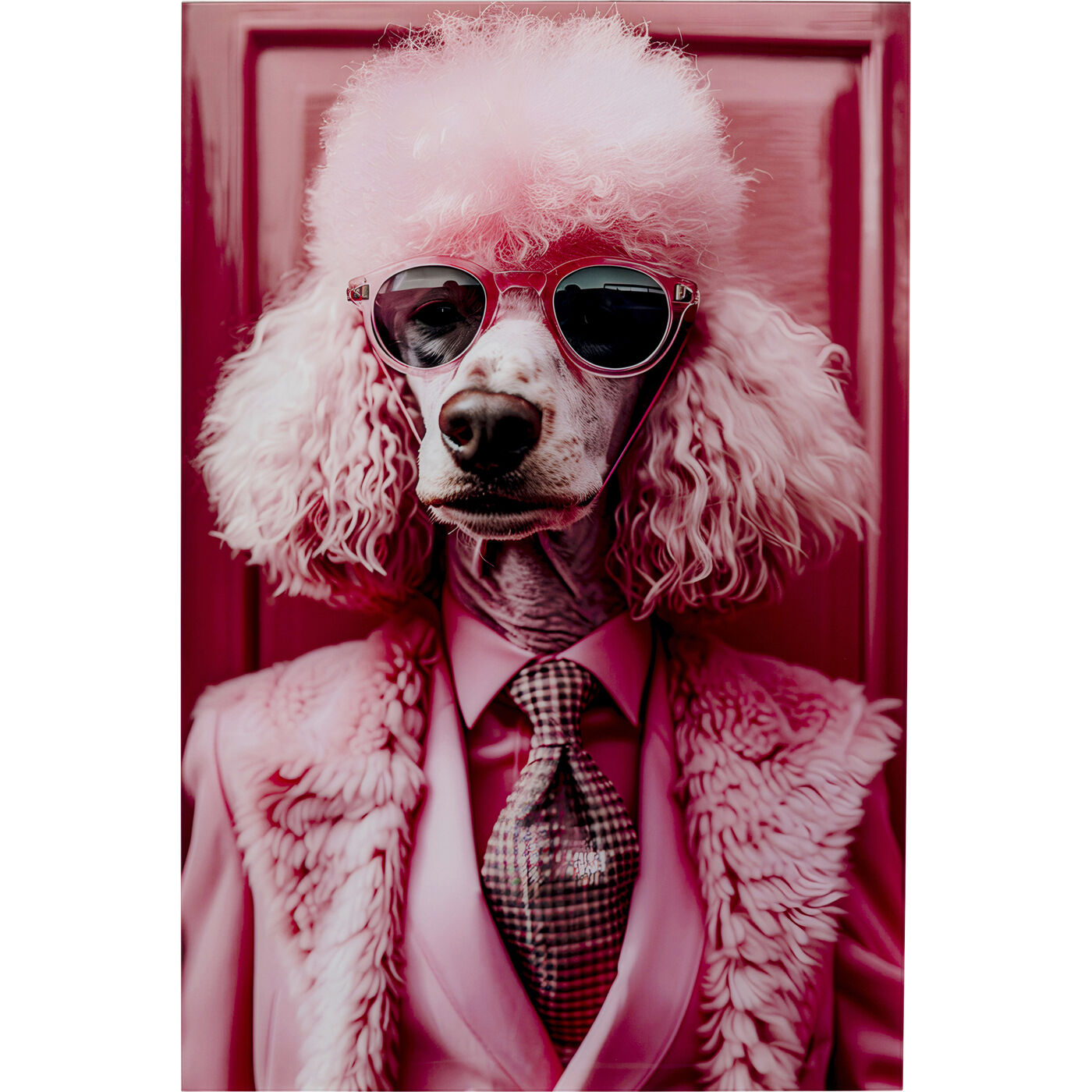 Glasbild Pink Poodle 80x120cm
