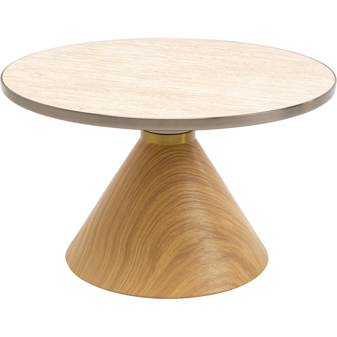 Couchtisch Cono Eiche Travertin Ø70cm