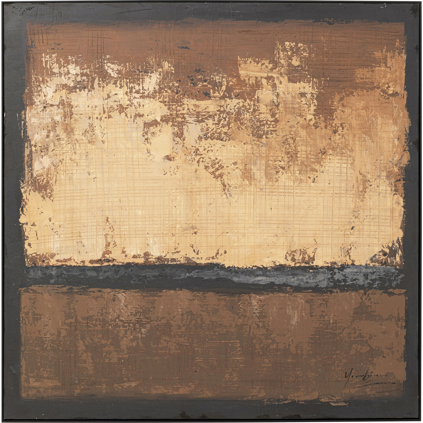 Gerahmtes Bild Silence Braun 120x120cm