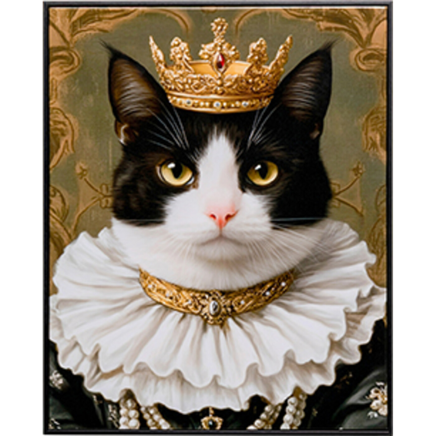 Leinwandbild Princess Cat Schwarz 40x50cm