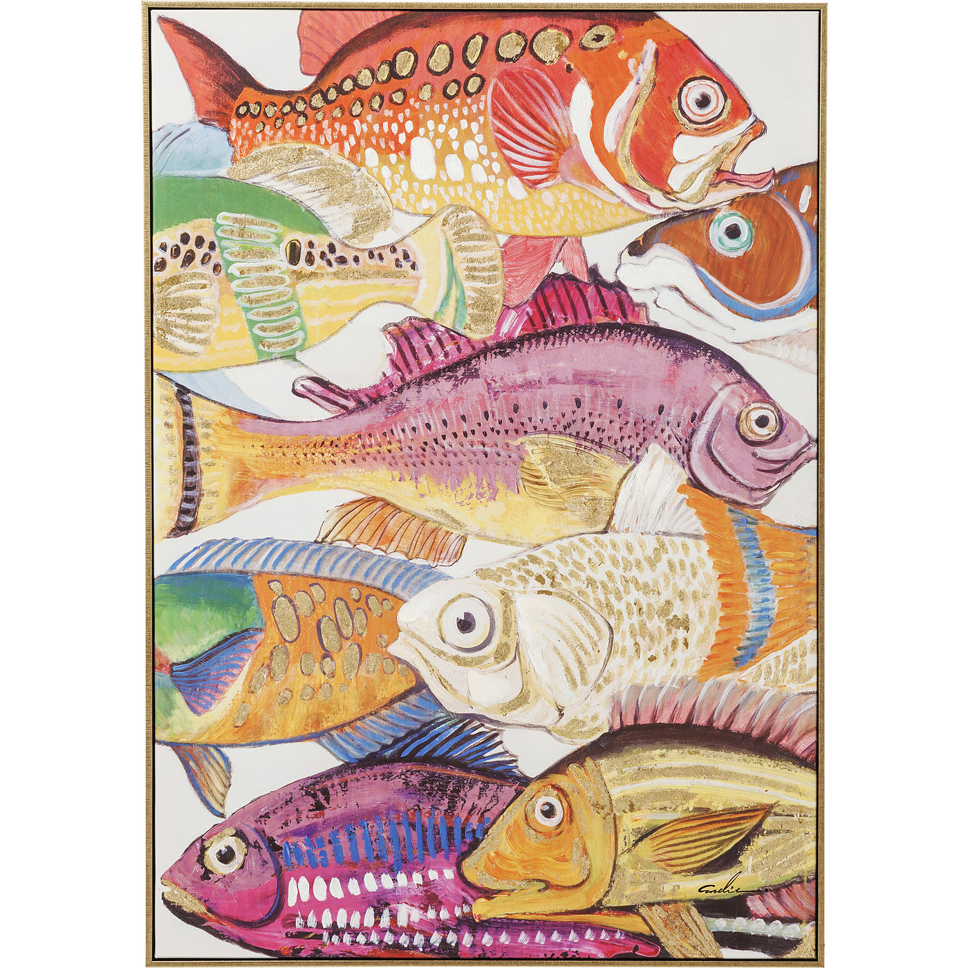 Gerahmtes Bild Fish Meeting One 75x100cm