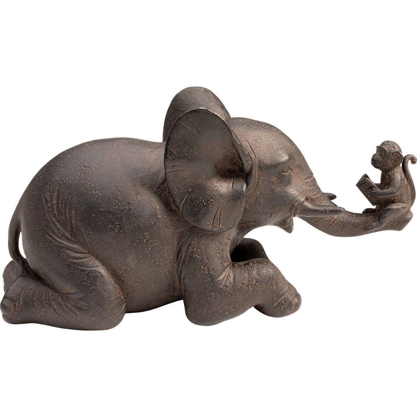 Deko Figur Reading Monkey Braun 21cm