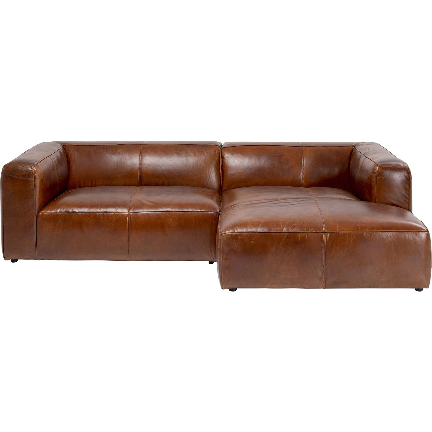 Ecksofa Cubetto Leder Braun 270x170cm