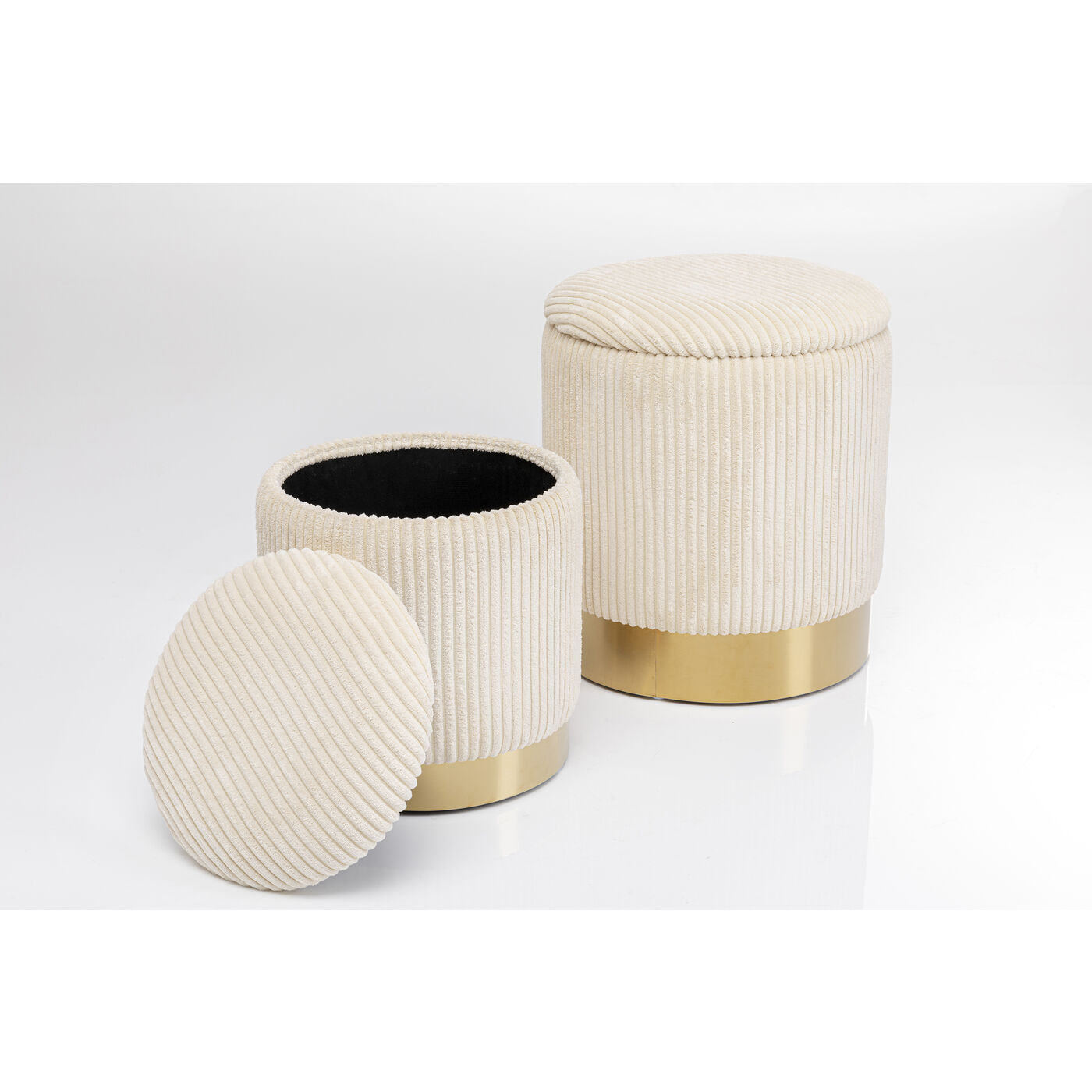 Truhenhocker Cherry Storage Cord Creme (2/Set)