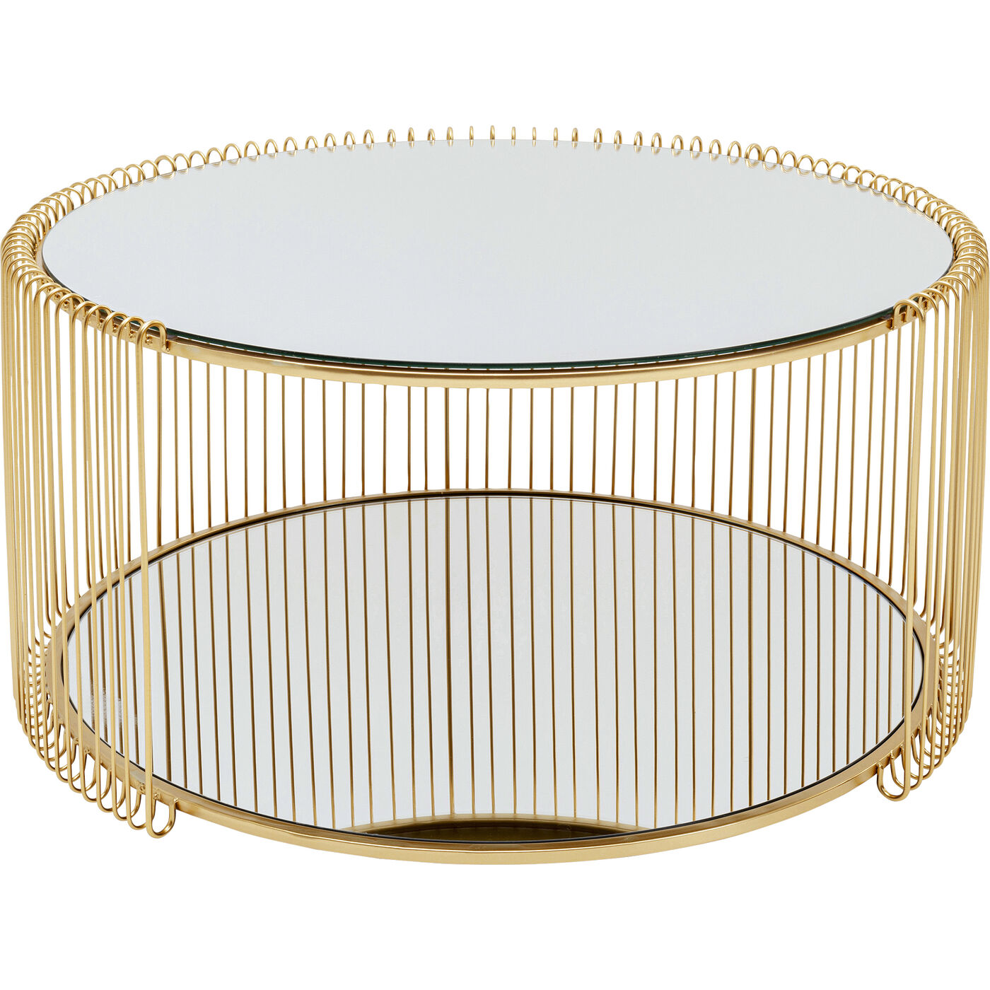 Table basse Wire Double laiton Ø80cm