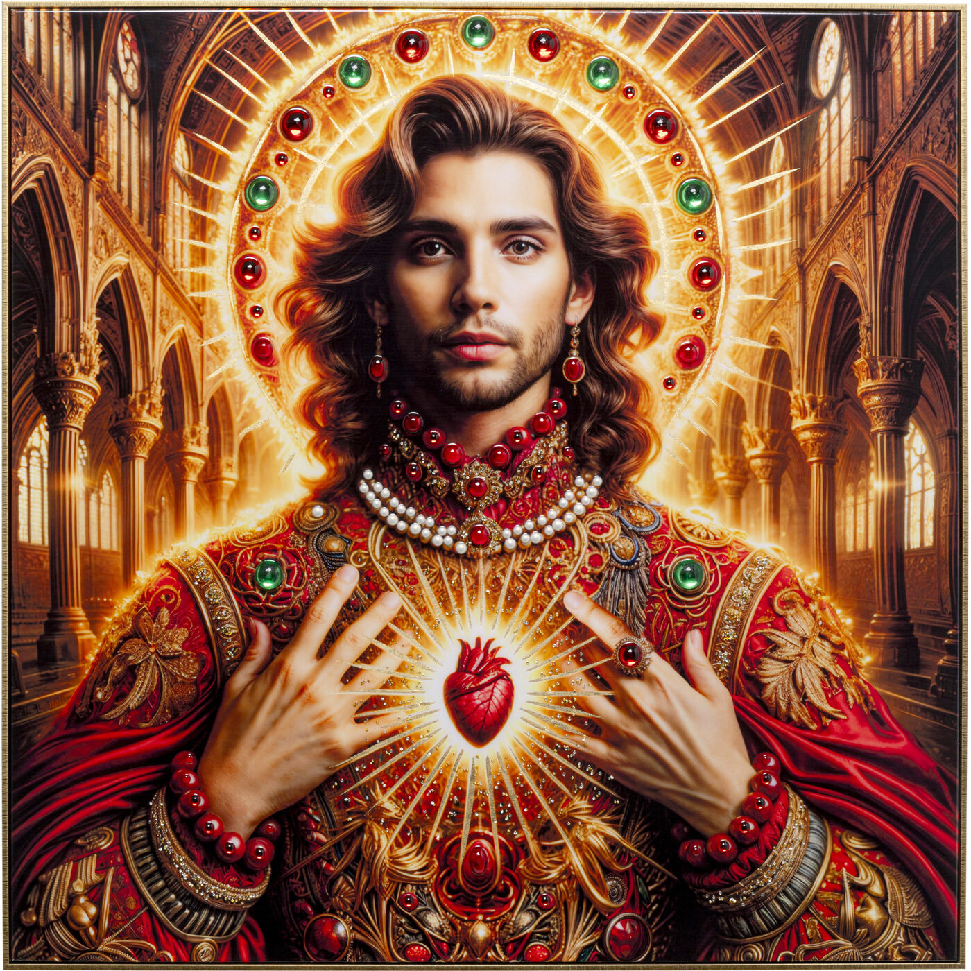 Gerahmtes Bild Saint Halo Man 100x100cm