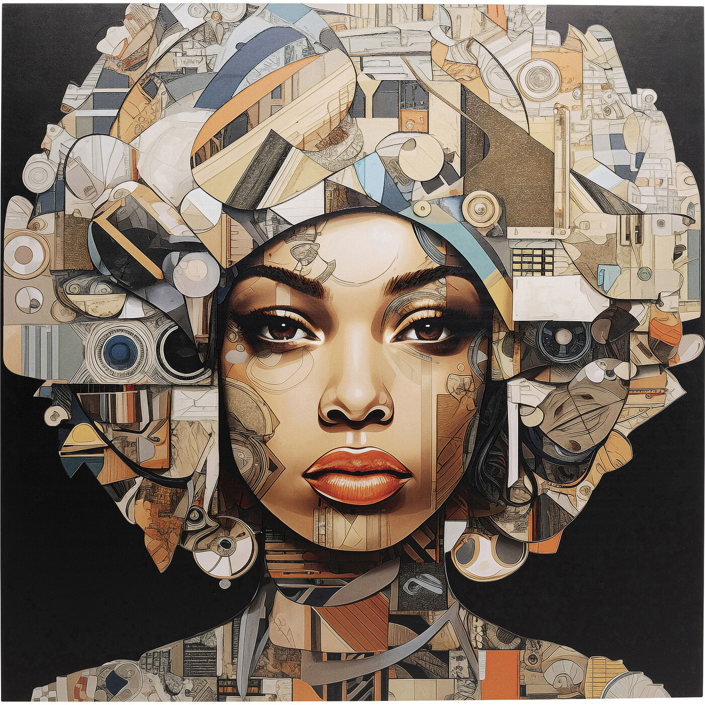 Glasbild 3D Art Geo Woman 80x80cm