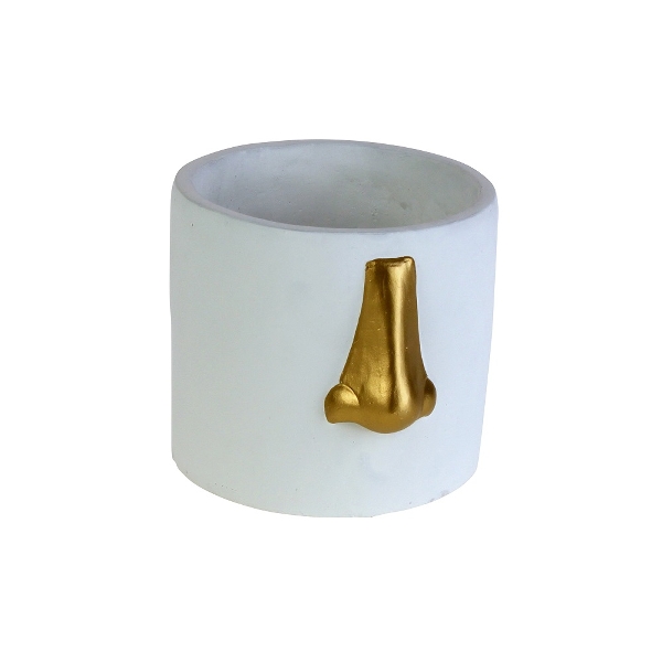 Übertopf Nase Weiss/gold