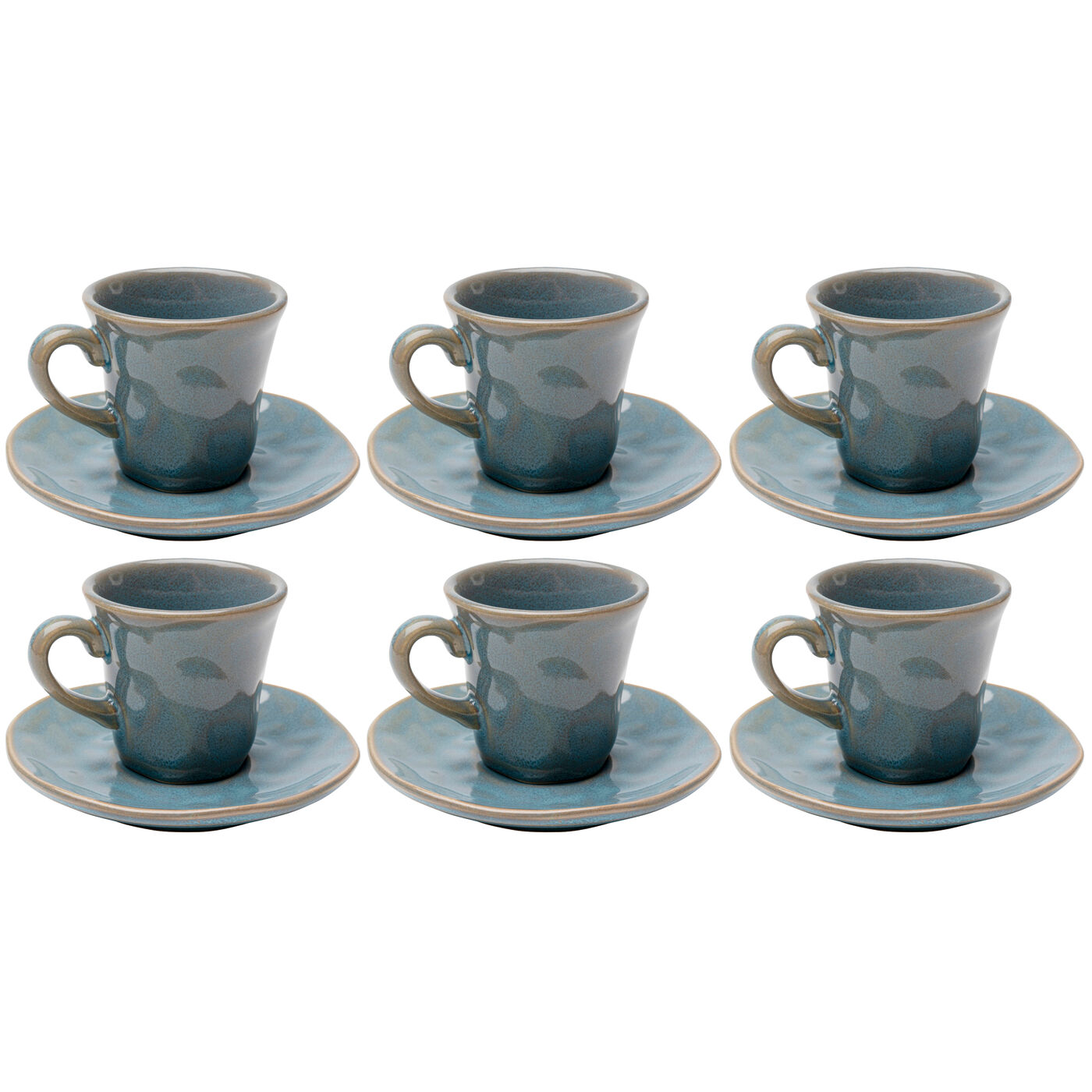 Espressotasse mit Untertasse Organic Türkis(6/Set)