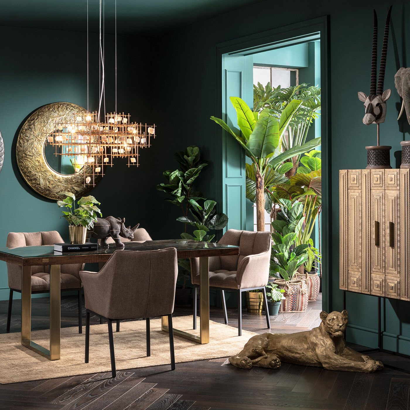 Tavolo Conley ottone 160x80