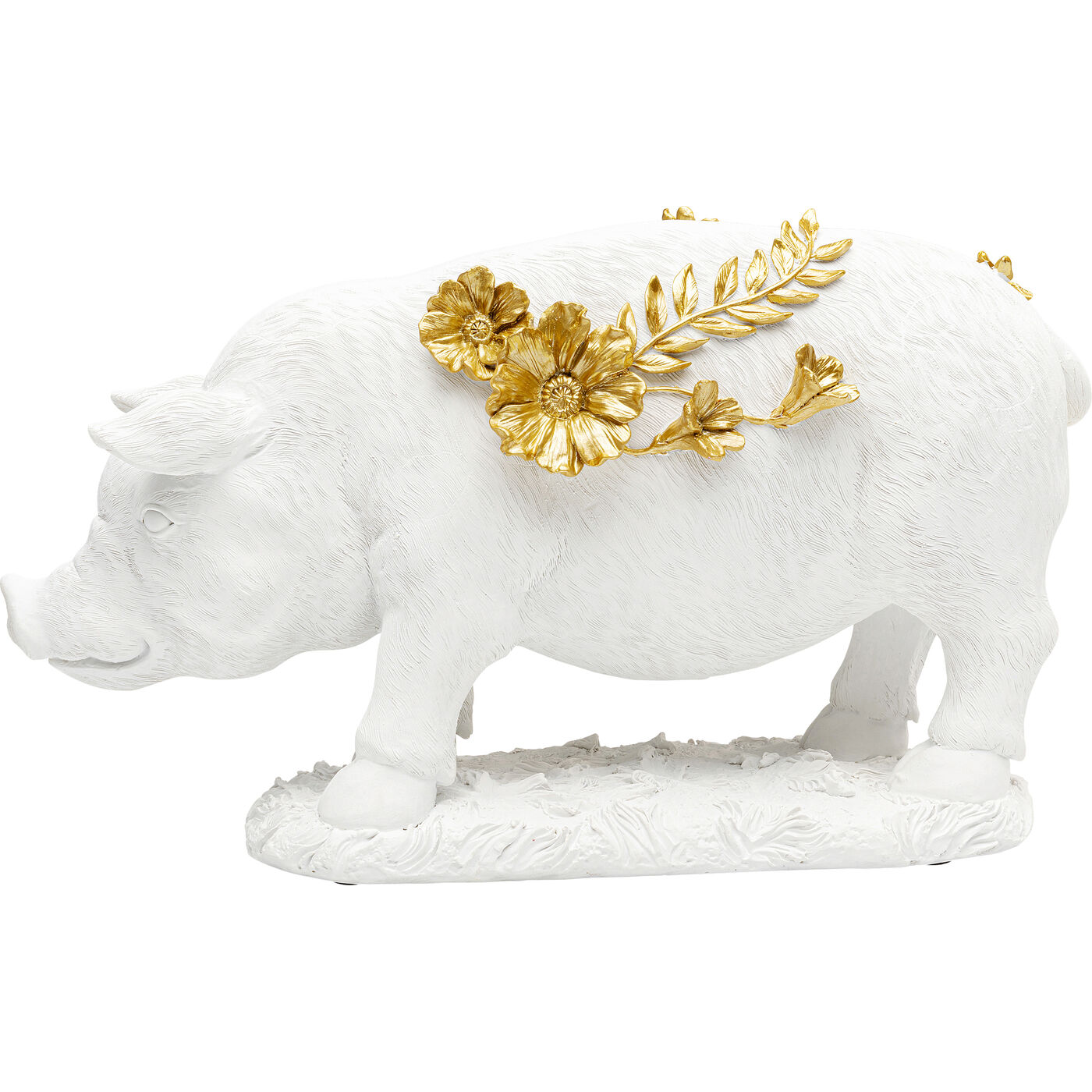 Deko Figur Flower Pig Weiß 21cm