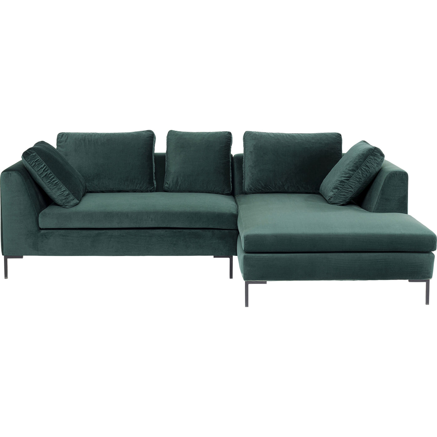 Ecksofa Gianni Small Velvet Dunkelgrün Rechts