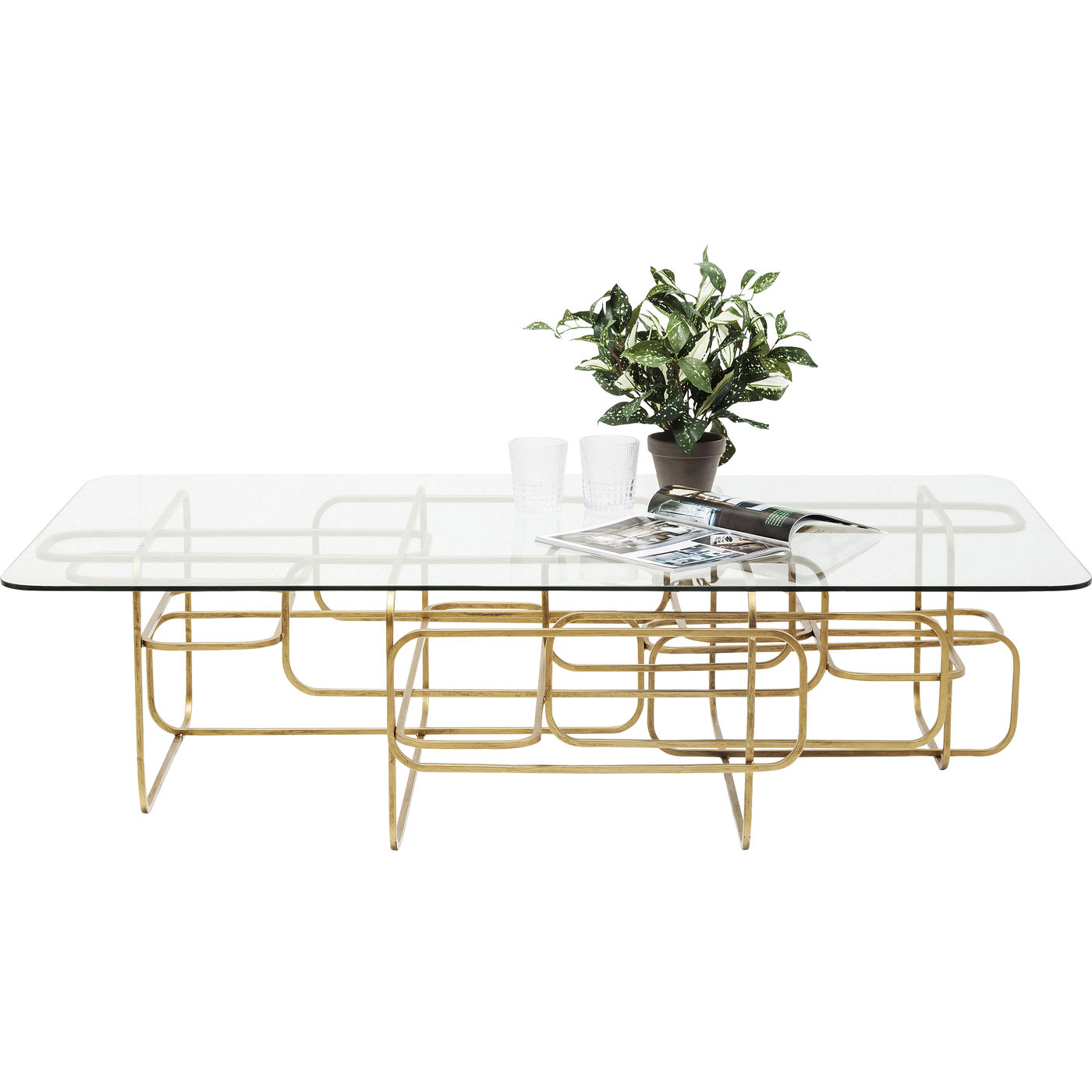 KARE Green Couchtisch Meander Gold 140x80cm OCCASION