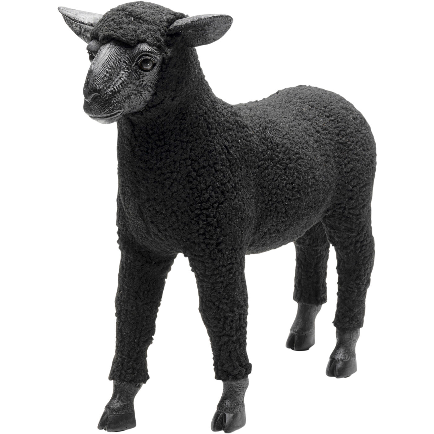 Deko Figur Happy Sheep Wool Schwarz 37cm