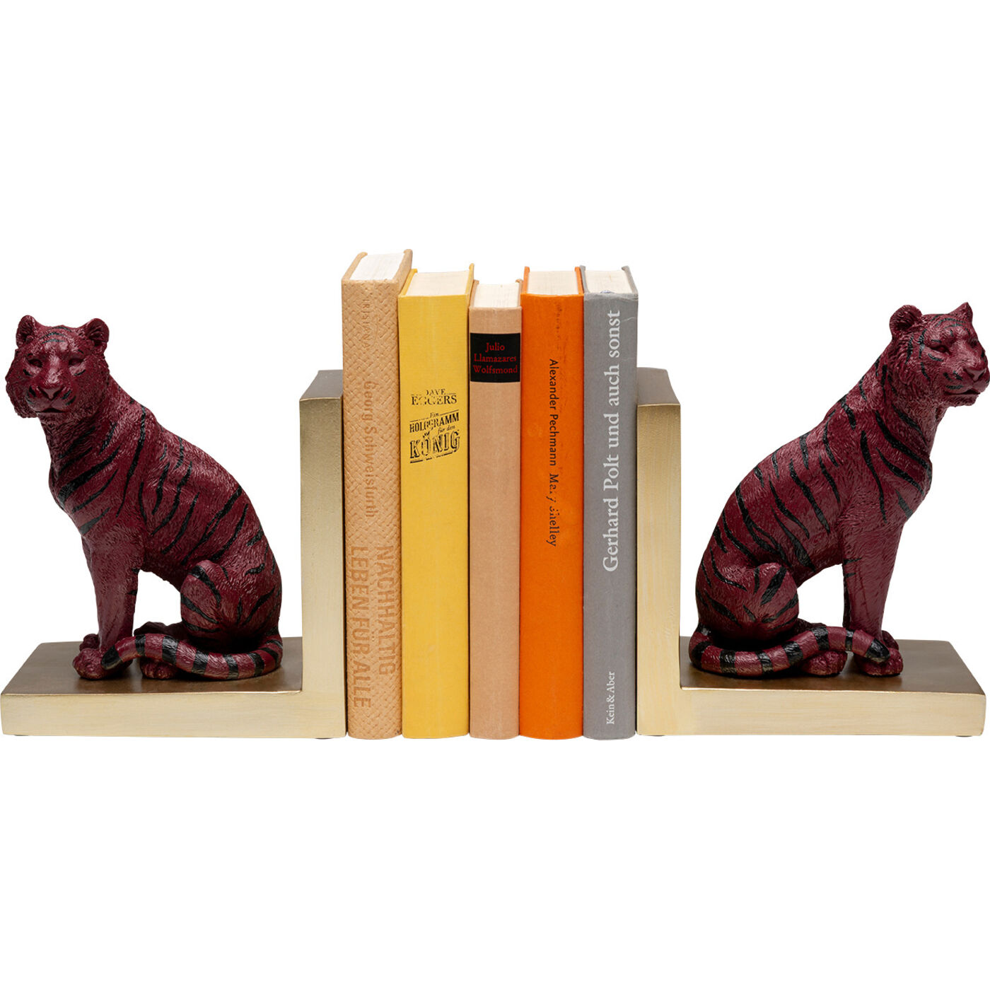 Buchstützen Tiger Rot (2/Set)