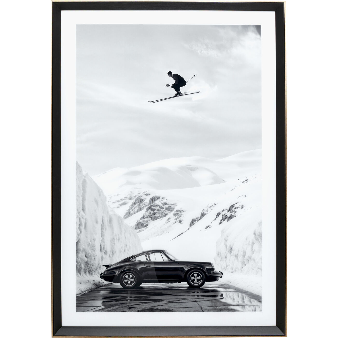 Gerahmtes Bild Ski Stunt 86x126cm