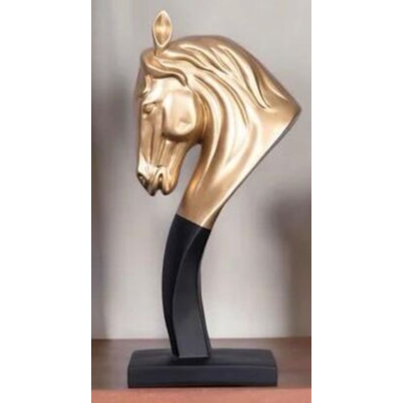 Deko Figur Horse Head Gold 180cm