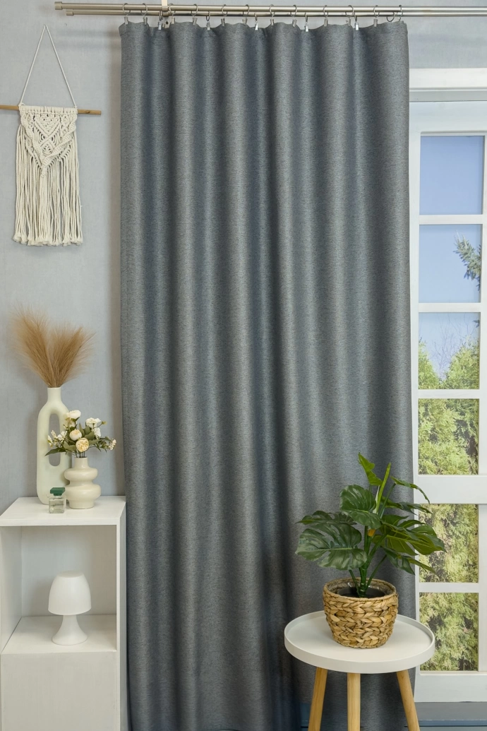 Island – Rideau dimout thermique occultant épais gris graphite à effet moucheté