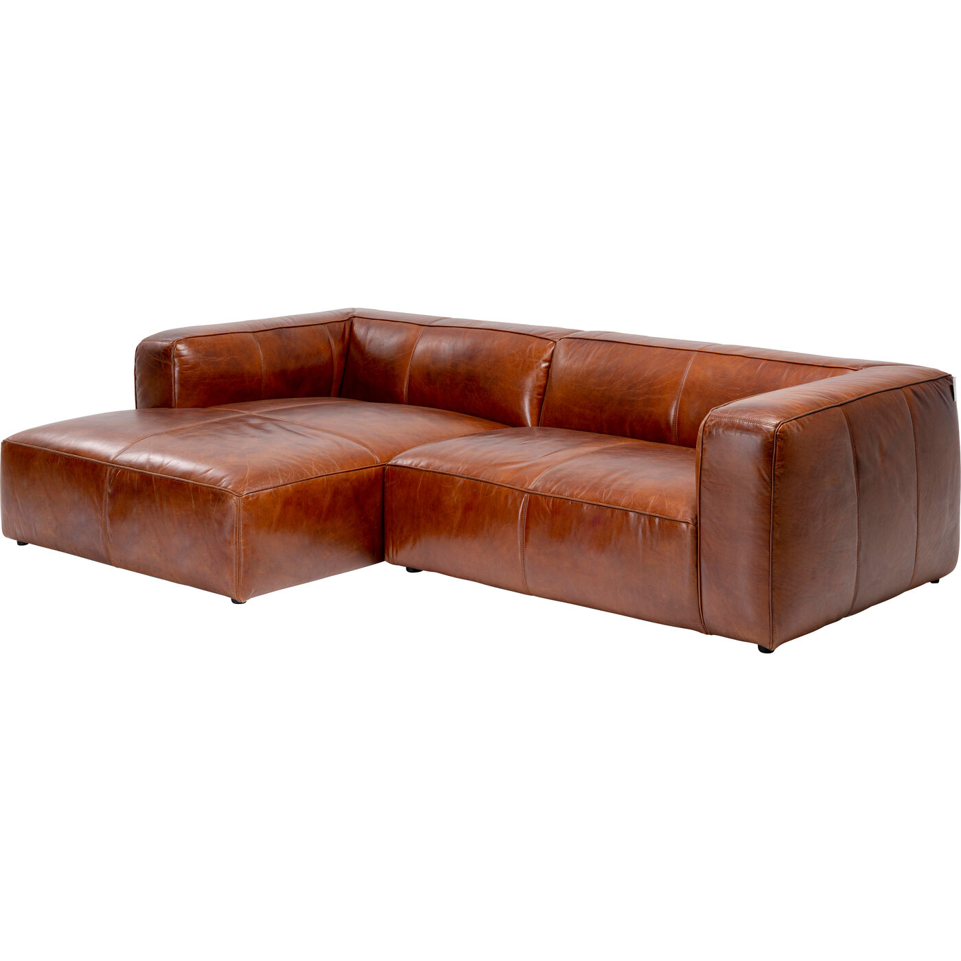 Ecksofa Cubetto Leder Braun 170x270cm