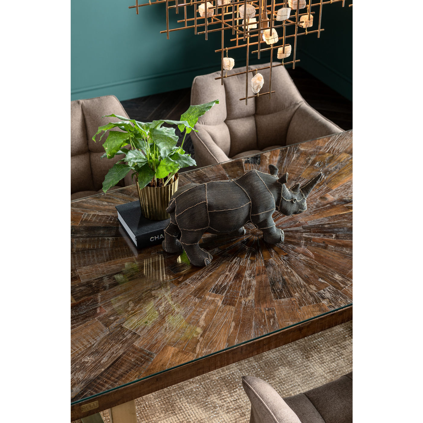 Tavolo Conley ottone 160x80