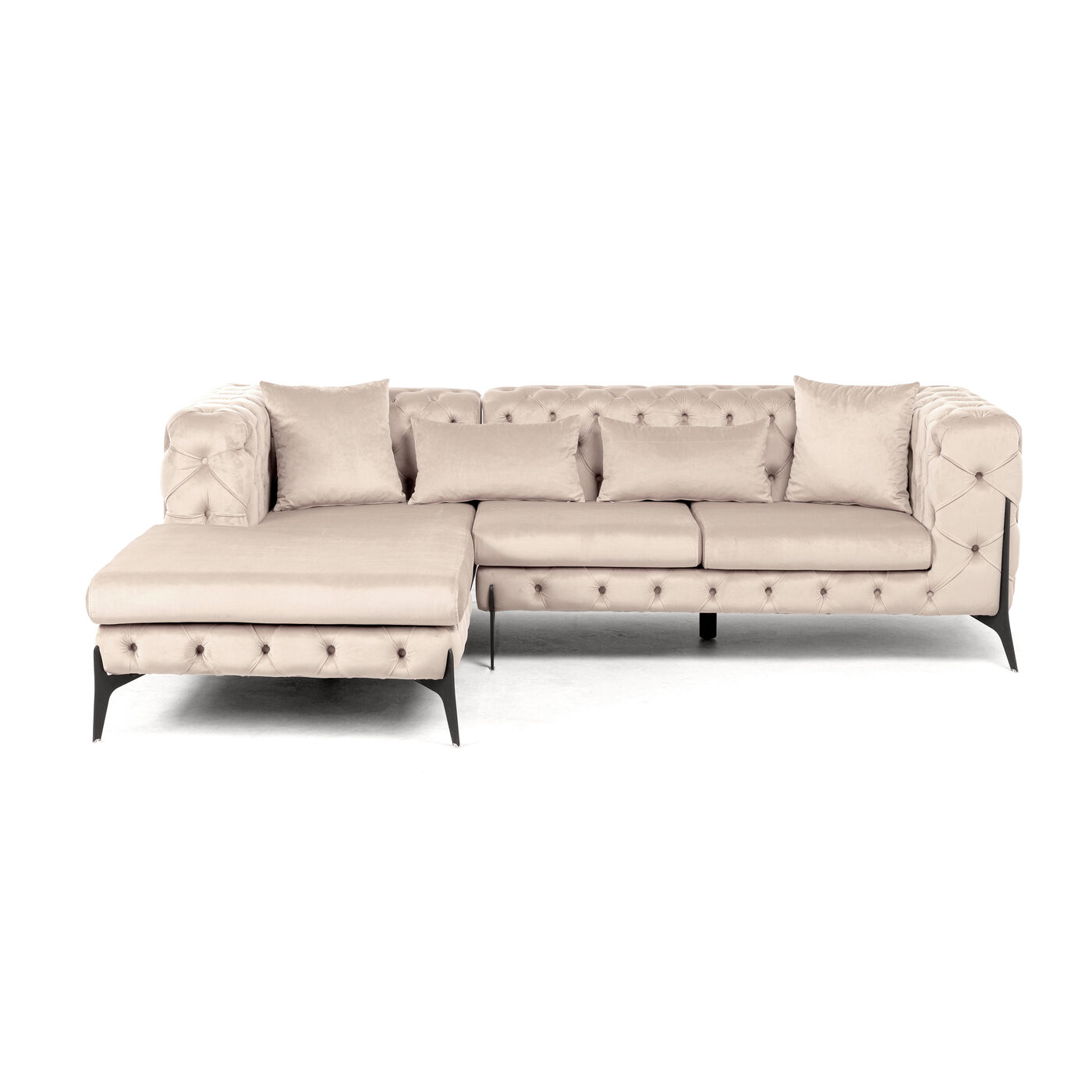 Corner Sofa Bellissima Velvet Taupe Left
