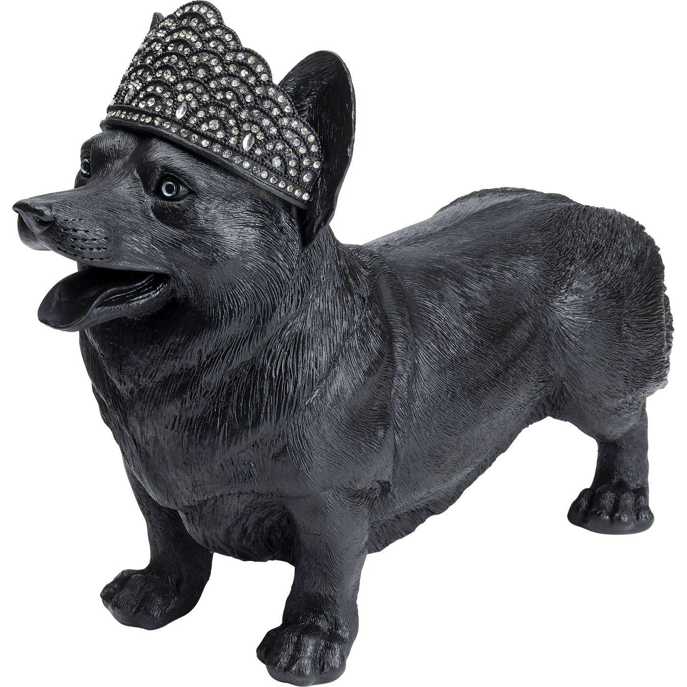 Deko Figur Royal Standing Corgi Schwarz 52cm