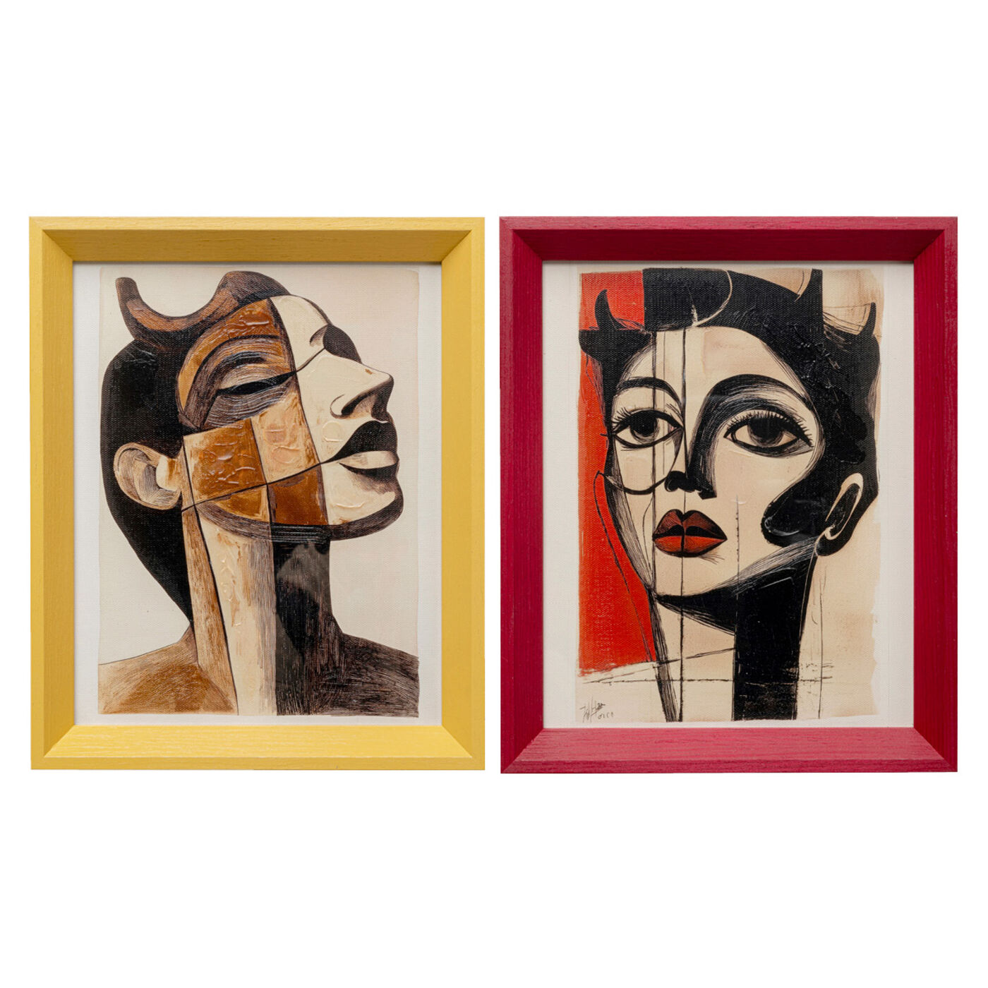 Gerahmtes Bild Portrait Modernism 22x27cm (2/Set)