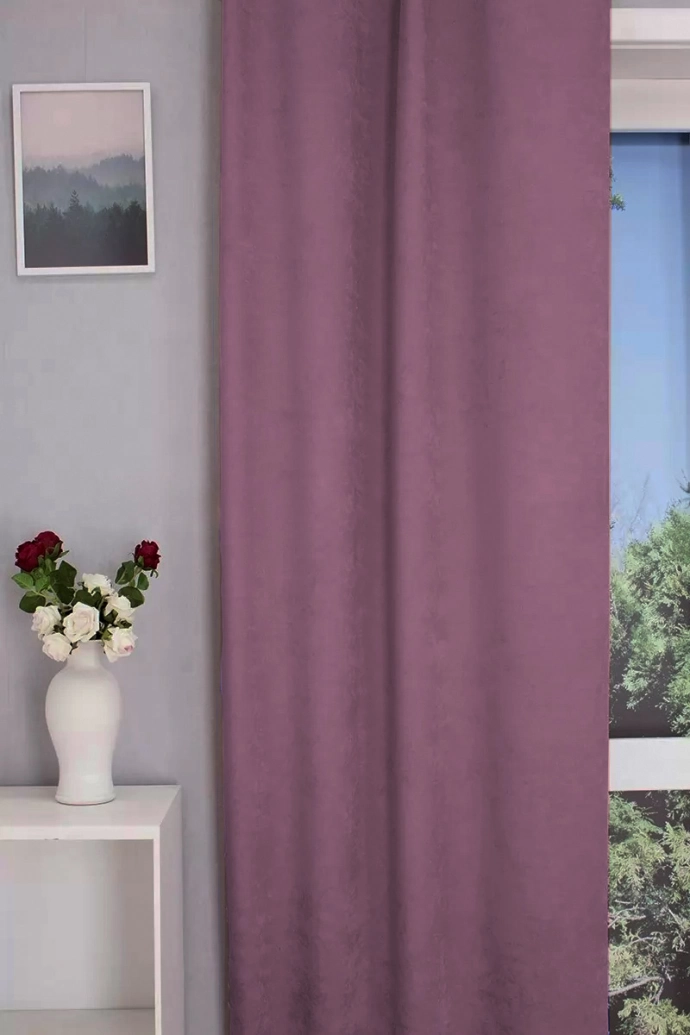 Ramon – Rideau décoratif jacquard occultant violet à l’aspect velouté