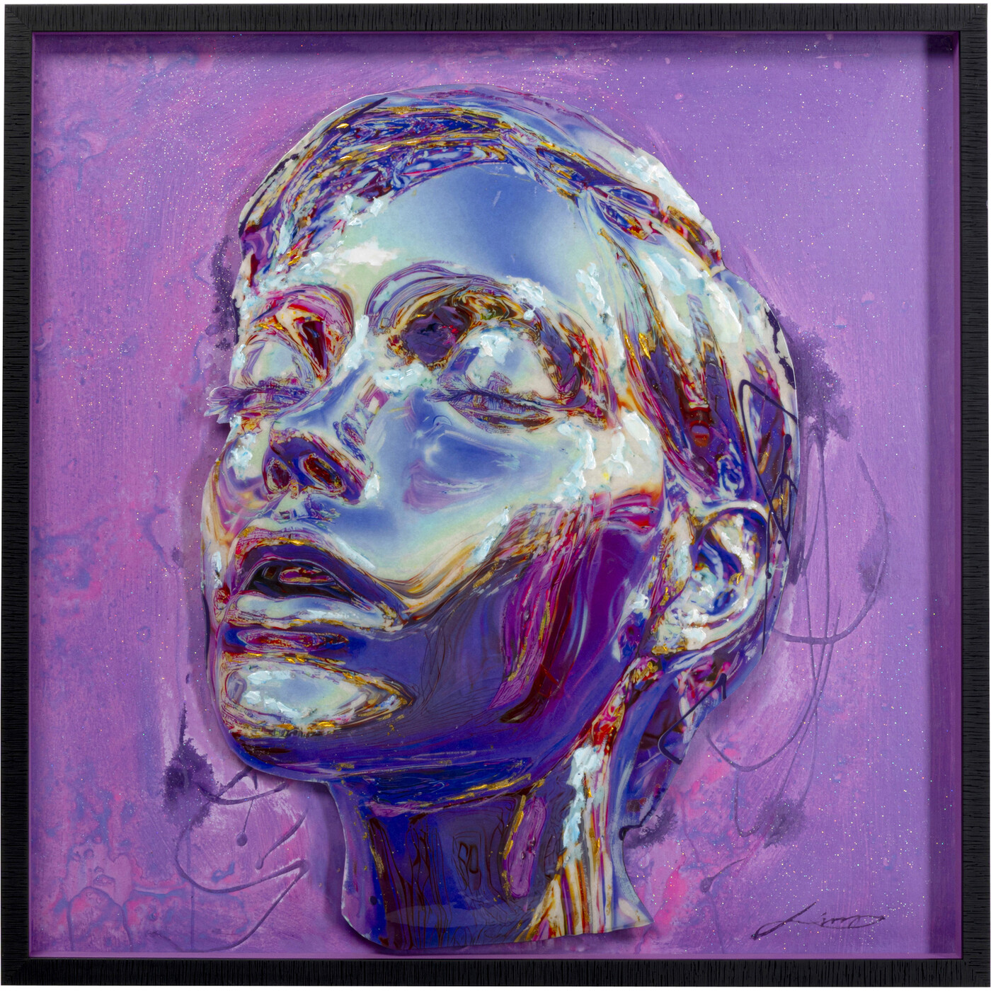 Gerahmtes Bild Face 90x90cm