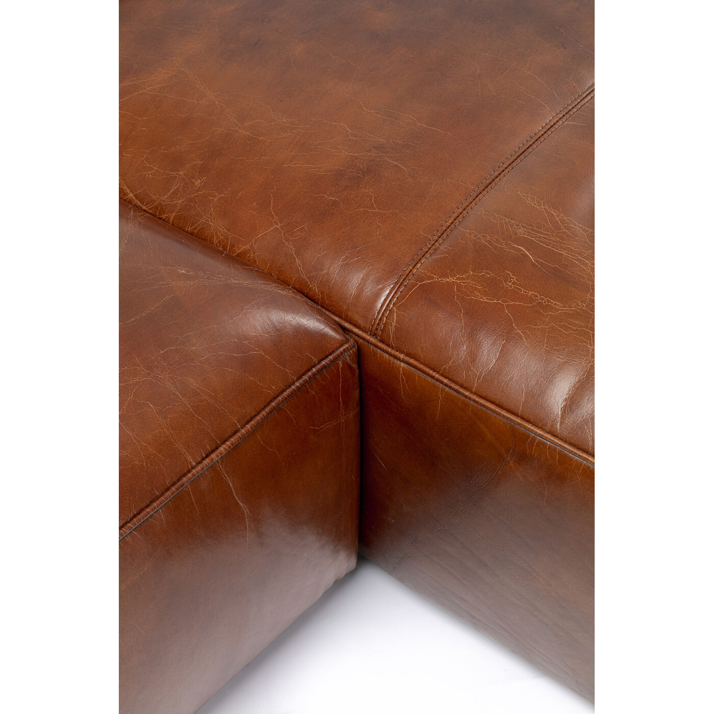 Ecksofa Cubetto Leder Braun 170x270cm