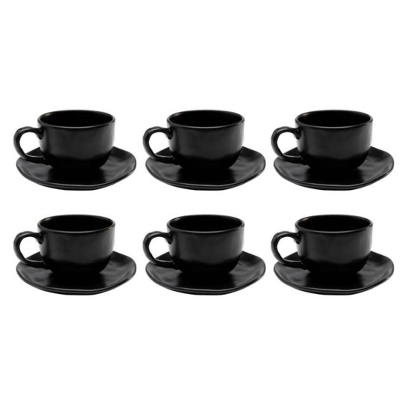 Tasse mit Untertasse Organic Black (6/Set)